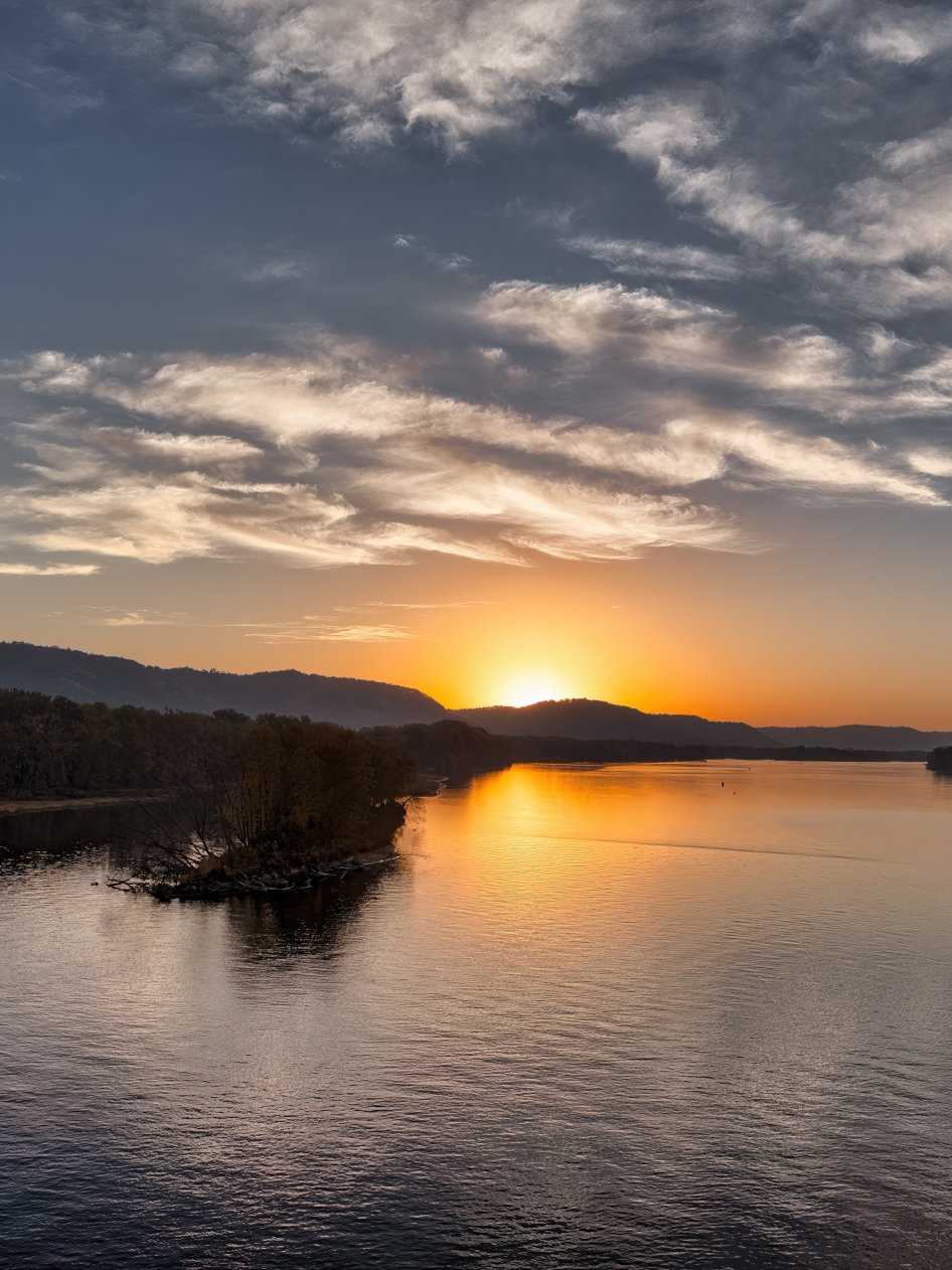 Sunset reflecting on the lake